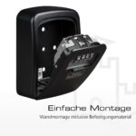 BURG-WÄCHTER Key Safe 30 SB Schlüsseltresor in Schwarz mit vier Zahlenrollen hinter verschiebbarer Schutzklappe