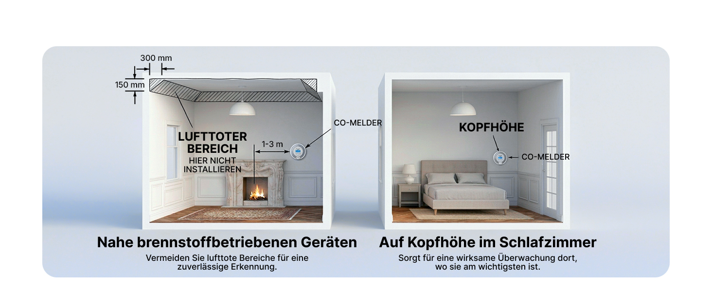 X-Sense CO03D Kohlenmonoxidmelder mit LCD-Anzeige des gemessenen CO-Werts – Detail 5