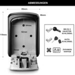 Master Lock 5401EURD Schlüsseltresor in Grau mit geöffneter Wetterklappe und Ziffernrädern