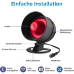 KERUI Funk-Alarmanlage mit roter Sirene, Tür-Fenster-Kontakten, Bewegungsmeldern und Fernbedienungen