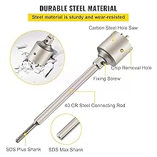 Bohrkrone 150 mm mit Hartmetallschneiden und SDS-Max-Verlängerung – Detail 6