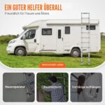 VEVOR Teleskopleiter aus Aluminium, auf 3,2 Meter ausgezogen, mit 11 Stufen und rutschfesten Füssen