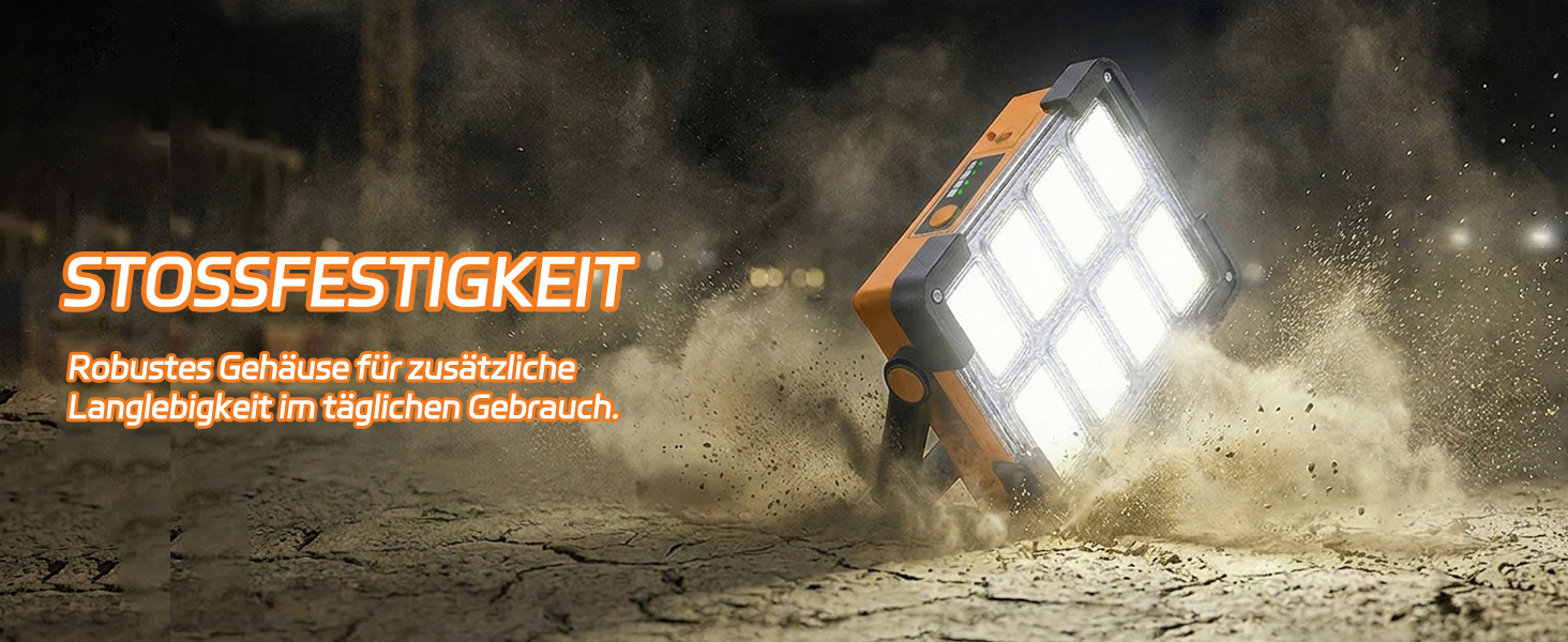 DANCINGBOAR U8CUP LED Baustrahler mit drehbarem Griff, Solarmodul und USB-Anschluss – Detail 6