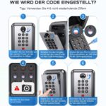 Silberner Mohard 8109 Schlüsseltresor mit Zifferntastatur und aufgeschobener Schutzklappe