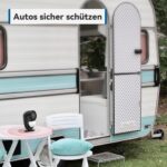 Schwarzer CPVAN CP2-Pro Bewegungsmelder mit Sirene und Fernbedienung