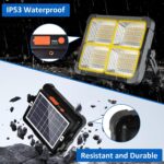 MASMEJOR SL-D8 Akku-Baustrahler mit 336 LEDs, Solarpanel und klappbarem Gelenkarm