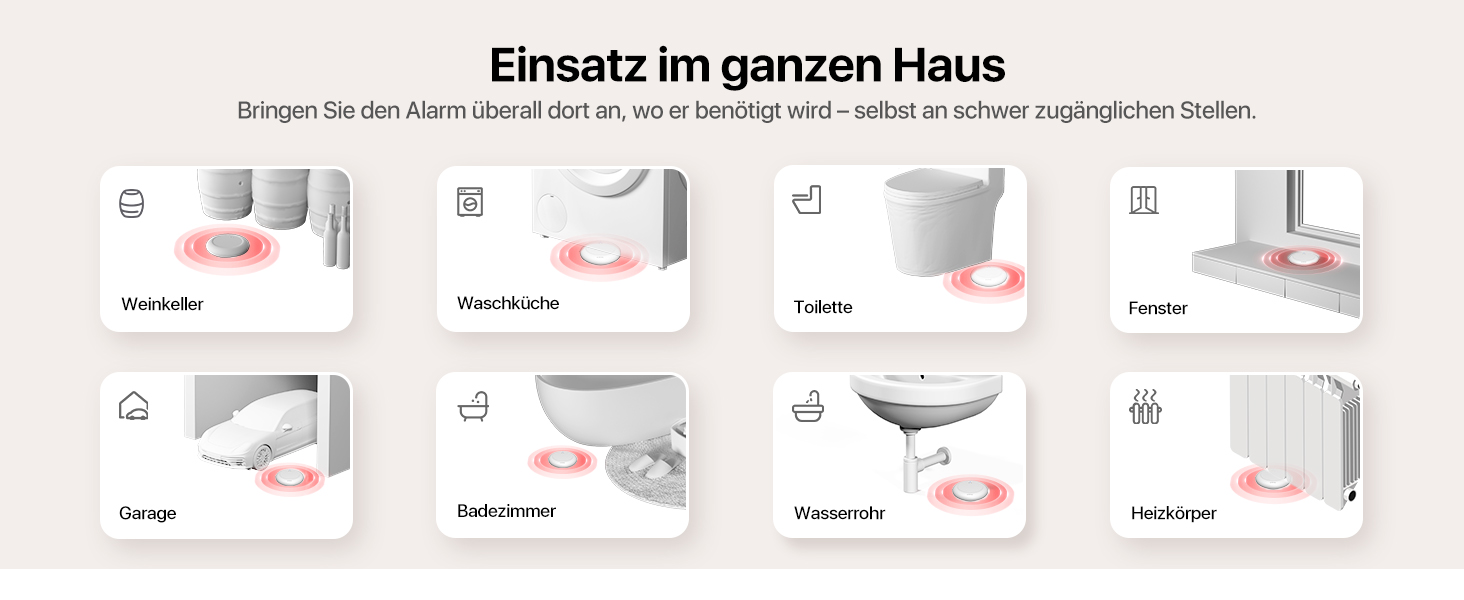 X-Sense Wassermelder-Set SWS0A41 mit vier Funksensoren und SBS50 Basisstation – Detail 6