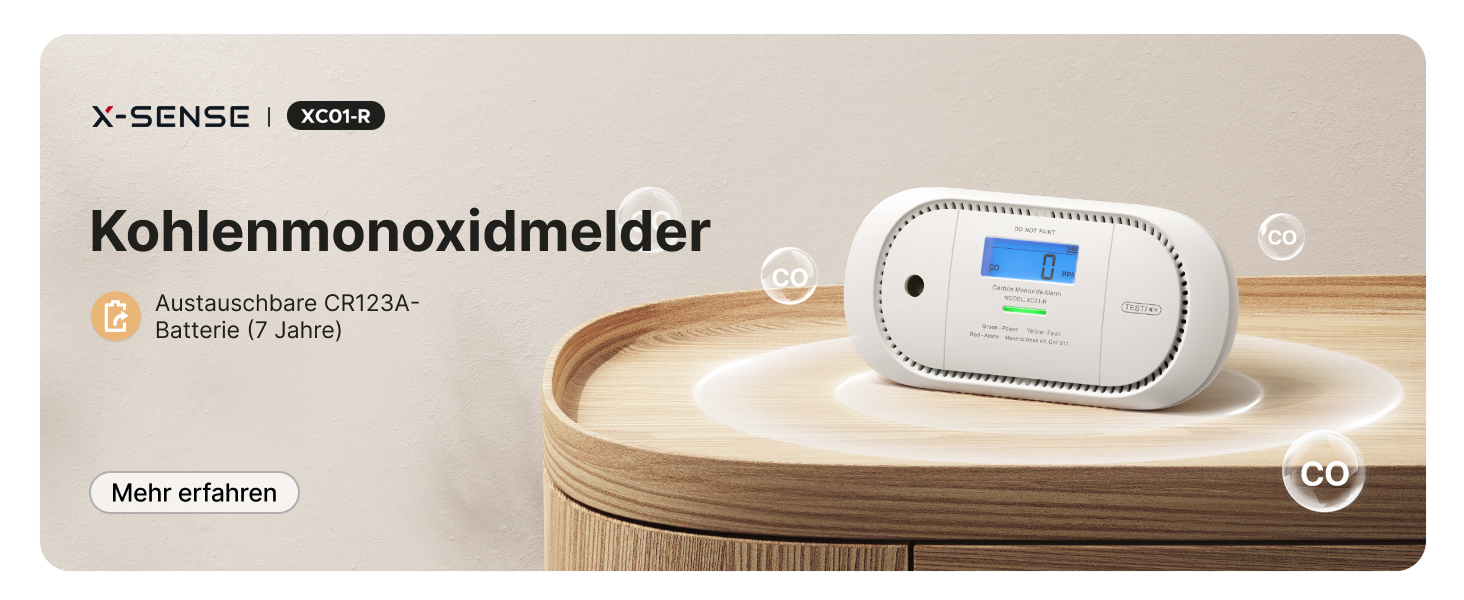 X-Sense XC0K-SN Kohlenmonoxidmelder mit LCD-Anzeige – Detail 6