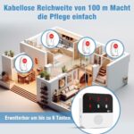 ChunHee WiFi-Notrufknopf mit weissem Empfänger und tragbarer SOS-Taste