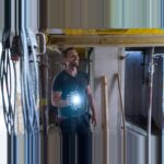 Brennenstuhl RUFUS Akku-LED-Arbeitsstrahler mit ausgeklapptem Bügel