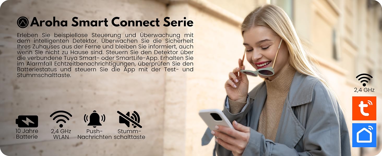 Zwei Aroha Safety Pro CS11 Kombimelder für Rauch und Kohlenmonoxid in Weiss – Detail 6