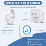 ChunHee CC19 Notrufset mit Empfänger, Notrufknopf zum Umhängen und Armband