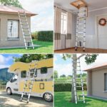 SIMPDIY Teleskopleiter aus Edelstahl, auf 3,8 Meter ausgezogen