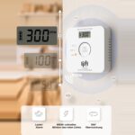 LIORQUE Kohlenmonoxid-Melder TCS0202A in Weiss mit LCD-Anzeige des CO-Werts an der Wand