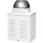 ABUS SG3210 Sirenen-Attrappe in Weiss-Grau mit roter Blitzabdeckung für die Aussenwand
