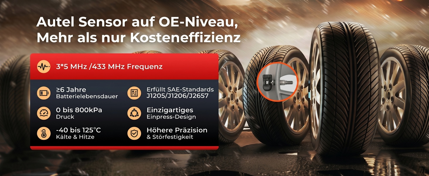 Vier Autel MX-Sensoren mit Metallventil als Ersatz-Reifendrucksensoren – Detail 6