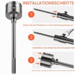 WinGluge Bohrkronen-Set mit fünf Hohlbohrkronen, SDS-Adapterstangen und Zentrierbohrern