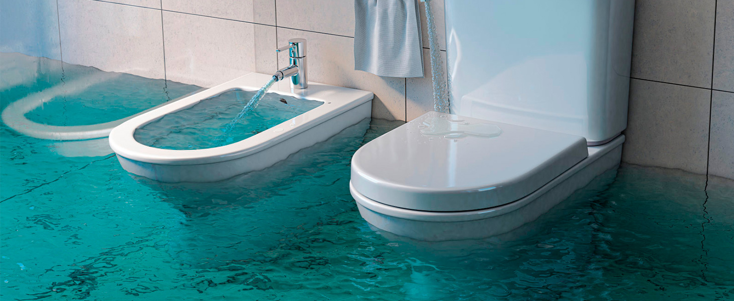 KERUI Wassermelder JYXSJF1 im 2er-Set, weisses Gehäuse mit angestecktem Wasserstandskabel – Detail 6