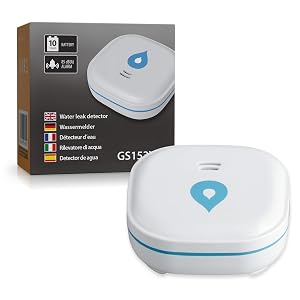 SEBSON GS153 Wassermelder mit 10-Jahres-Batterie auf dem Boden – Detail 6