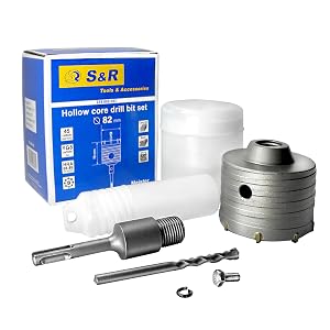 S&R Hohl-Bohrkrone Ø 82 mm mit SDS-plus-Adapter und Zentrierbohrer – Detail 6