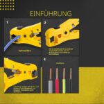 KOTTO Kompressionszange und Abisolierzange für Koaxialkabel mit 20 F-Steckern und Tasche