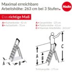 Hailo L80 ComfortLine Alu-Stehleiter mit drei XXL-Stufen, Plattform und Ablageschale