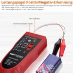 Proster XQ 350 Kabelsucher in Rot mit Sender, Empfänger, Kopfhörer und Krokodilklemmen