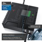 CSL Netzwerk-Kabeltester in Schwarz mit Haupteinheit, abnehmbarer Remote-Einheit und LED-Reihe
