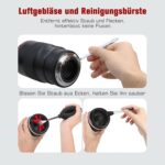 Zacro Reinigungsset für Kameras mit Blasebalg, Linsenstift, Pinseln, Tüchern und Box
