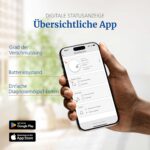 Zwei weisse Hekatron Genius Plus Rauchwarnmelder mit Klebepad und Montageset
