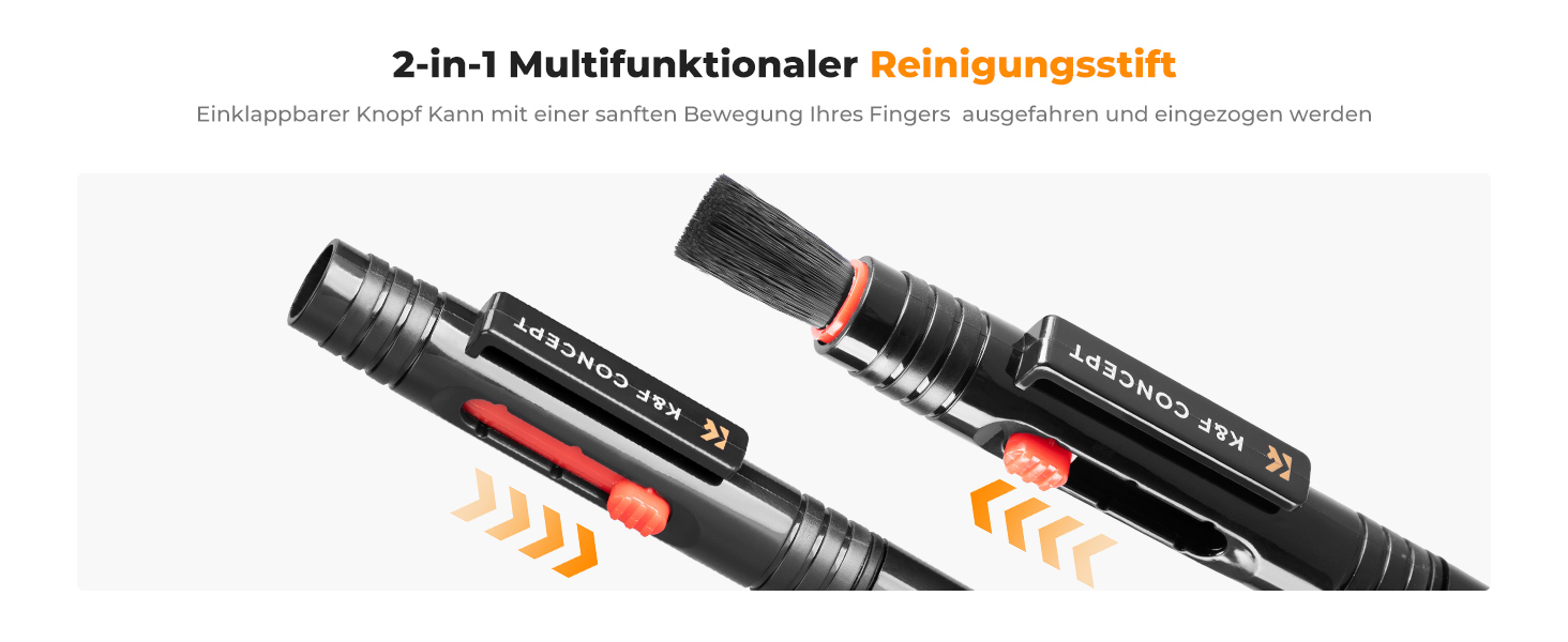K&F Concept Reinigungsset mit Blasebalg, Reinigungsstift und zwei Mikrofasertüchern – Detail 6