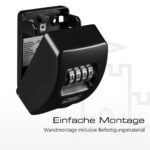 BURG-WÄCHTER Key Safe 10 SB Schlüsseltresor in Schwarz mit vier Zahlenrollen für die Wandmontage