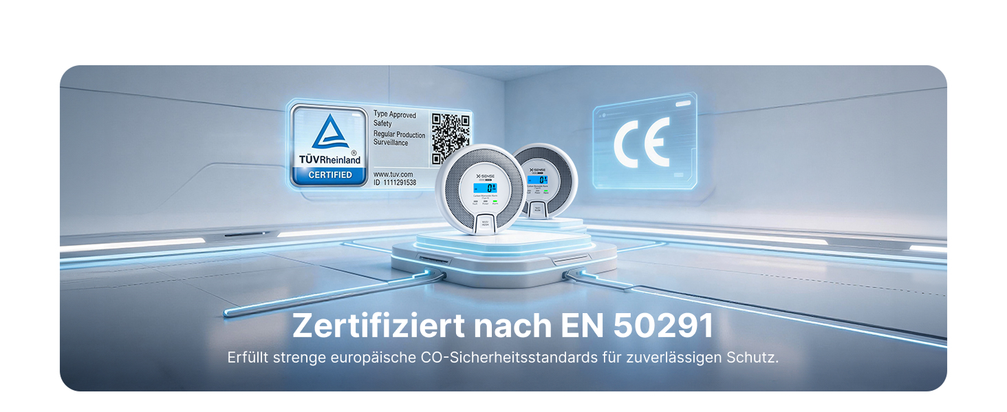 X-Sense CO03D Kohlenmonoxidmelder mit LCD-Anzeige des gemessenen CO-Werts – Detail 7