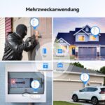 TECKNET Türalarm 6er-Set in Weiss, Kontaktmelder mit Gegenstück für Tür und Fenster
