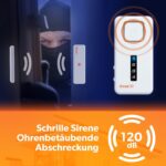 tiiwee X1 Alarmanlagen-Set mit Sirene, zwei Türsensoren und zwei Fernbedienungen