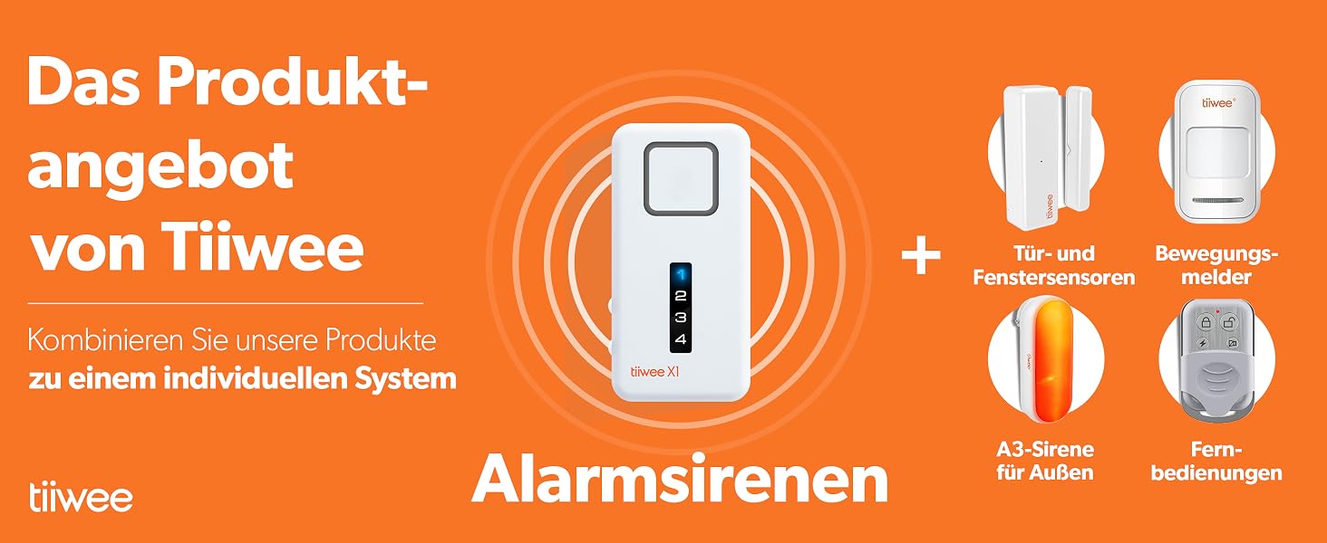 tiiwee X1 Alarmanlagen-Set mit Sirene, zwei Türsensoren und zwei Fernbedienungen – Detail 7