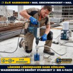 S&R Diamant-Bohrkrone 72 mm mit SDS-plus-Adapter, Zentrierbohrer und Austrieb-Keil