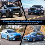 Geloo T11 Reifendruckkontrollsystem mit Solarmonitor und vier Ventilsensoren