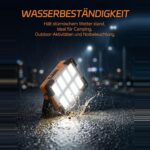 DANCINGBOAR U8CUP LED Baustrahler mit drehbarem Griff, Solarmodul und USB-Anschluss