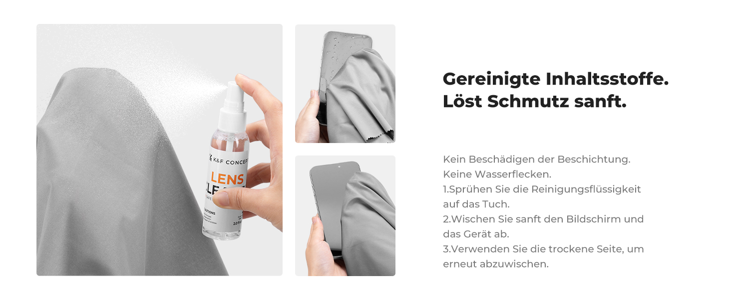 K&F Concept 15-in-1 Reinigungsset mit Blasebalg, Reinigungsstift, Pinsel und Mikrofasertüchern – Detail 7