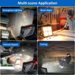 MASMEJOR SL-D8 Akku-Baustrahler mit 336 LEDs, Solarpanel und klappbarem Gelenkarm