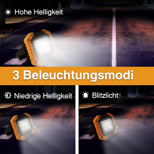 Tekstap COBWL02 Akku-Arbeitsleuchte mit ausgeklapptem Griff, Set mit zwei Leuchten – Detail 7