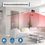Schwarzer CPVAN CP2-Pro Bewegungsmelder mit Sirene und Fernbedienung