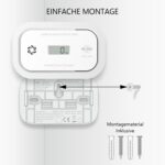 ELRO FC5003 Kohlenmonoxidmelder in Weiss mit LCD-Display an der Wand montiert