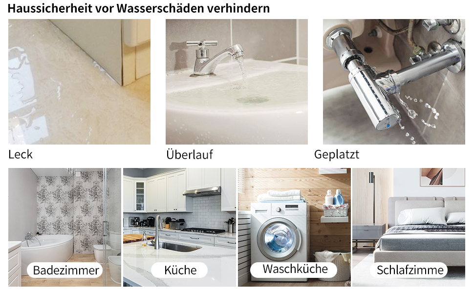 Zwei runde weisse Geevon Wassermelder mit Metallkontakten an der Unterseite – Detail 7