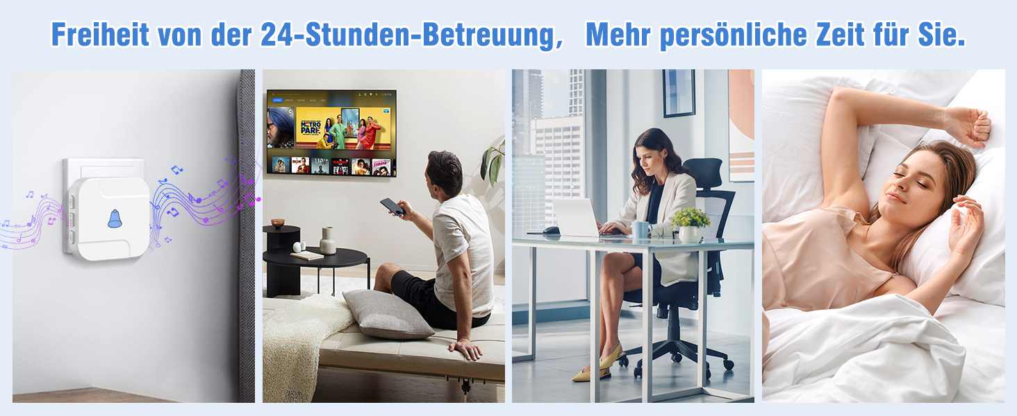 DAYTECH Notrufknopf-Set mit weissem Empfänger, Sendetaste und Handgelenkband – Detail 7