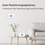 Wisualarm C06 Kohlenmonoxid-Melder mit blau hinterleuchtetem LCD, Temperatur- und Feuchteanzeige