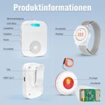 ChunHee Notrufset in Weiss mit SOS-Armband, Halsbandtaste und tragbarem Empfänger