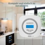 Weisser Kohlenmonoxid-Melder AGSMXSYG H-212 mit digitaler Anzeige