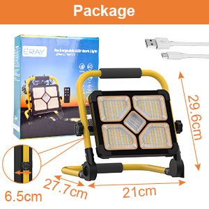 ERAY Akku-Baustrahler mit Solarpanel, Stativ und Fernbedienung – Detail 7